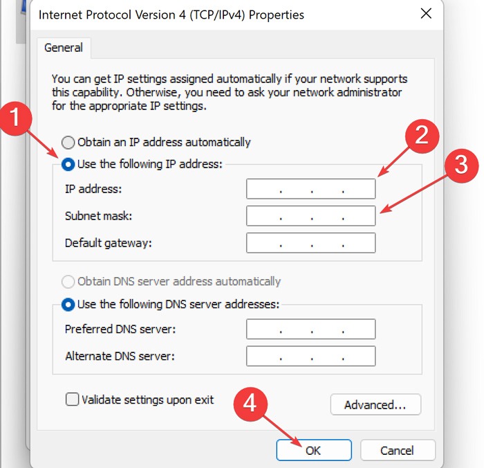 Unidentified Network -Set A Static Ip Address