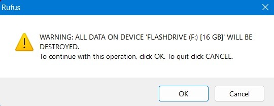 Use Rufus Create Bootable Usb Drive Formatting Warning