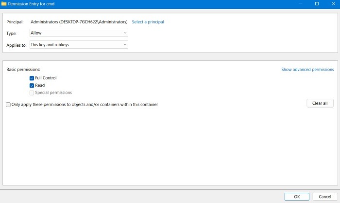 Windows Registry Hacks Command Prompt Administrators Full Control