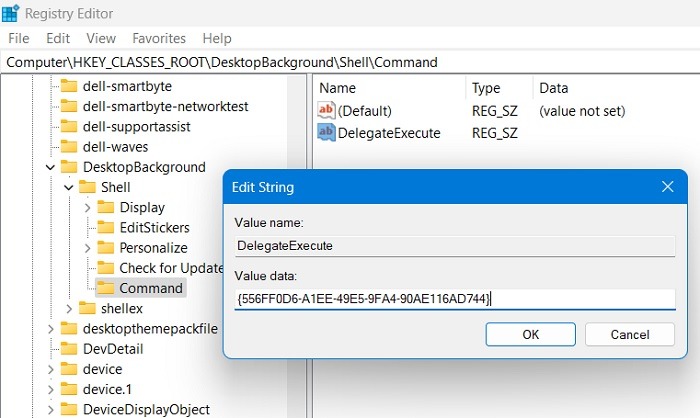 Windows Registry Hacks Desktopbackground Shell Command Value Data