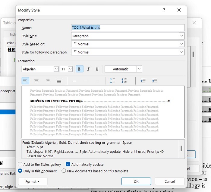 Add Toc Word Pc Customize Style