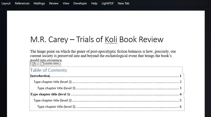 Add Toc Word Pc Manual Toc