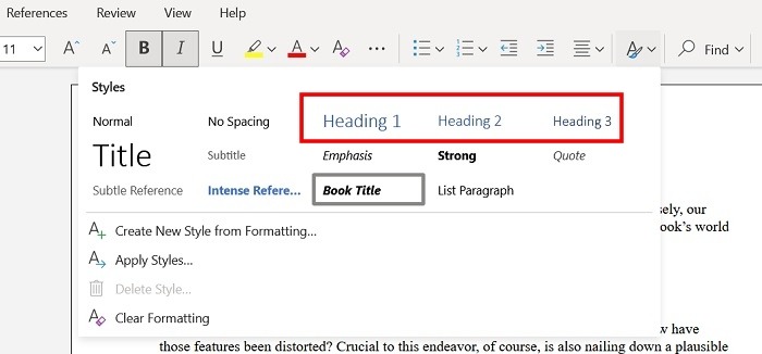 Add Toc Word Web Headings