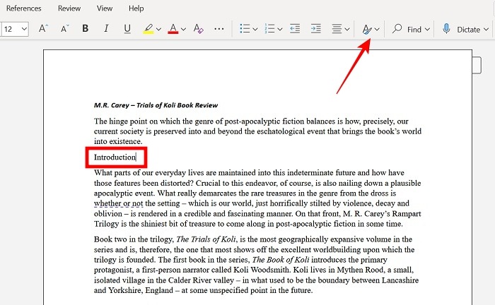 Add Toc Word Web Styles
