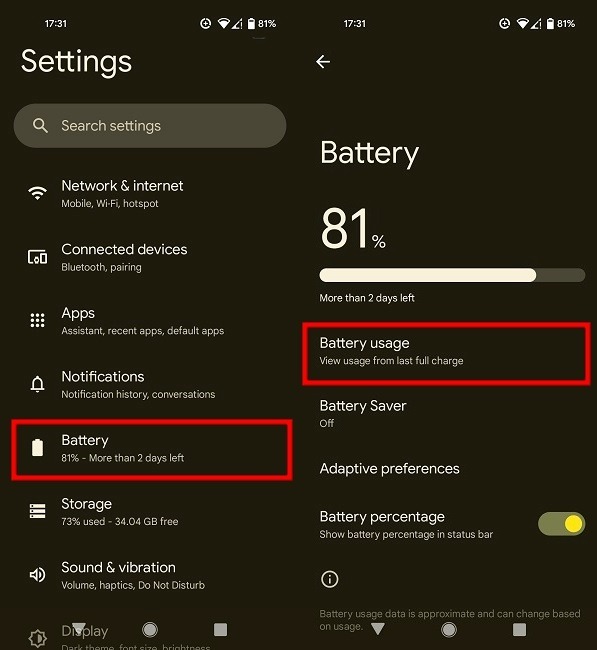 Android Overheating Settings Battery