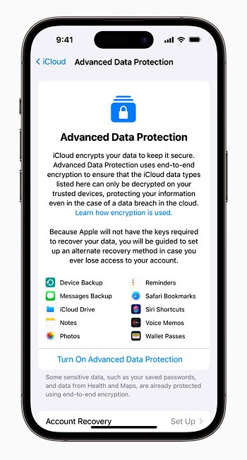 Apple Advanced Data Protection Settings