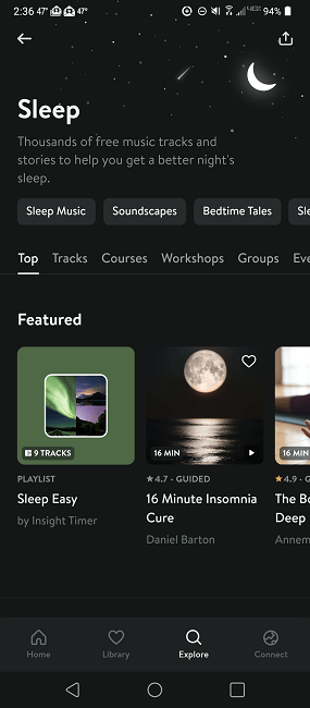 Exploring Insight Timer's Sleep meditations