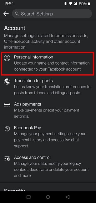 Change Facebook Primary Email Mobile Personal Info