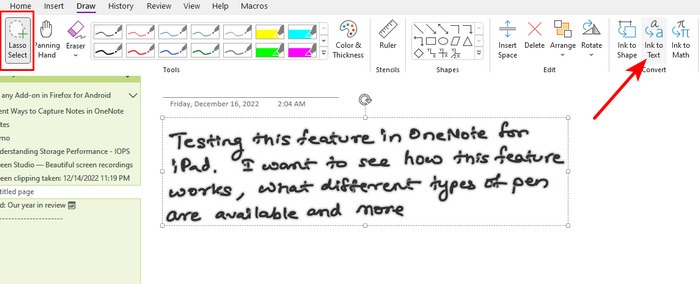 Convert Handwritten Notes To Text Onenote Desktop