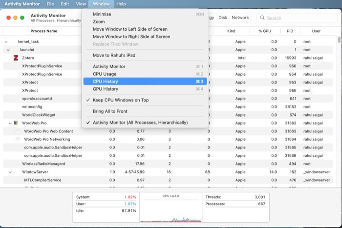 Cpu History Activity Monitor