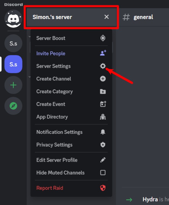Discord How To Add Hydra Bot Click Server Name Server Settings