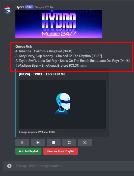 Discord How To Add Hydra Bot Queue List