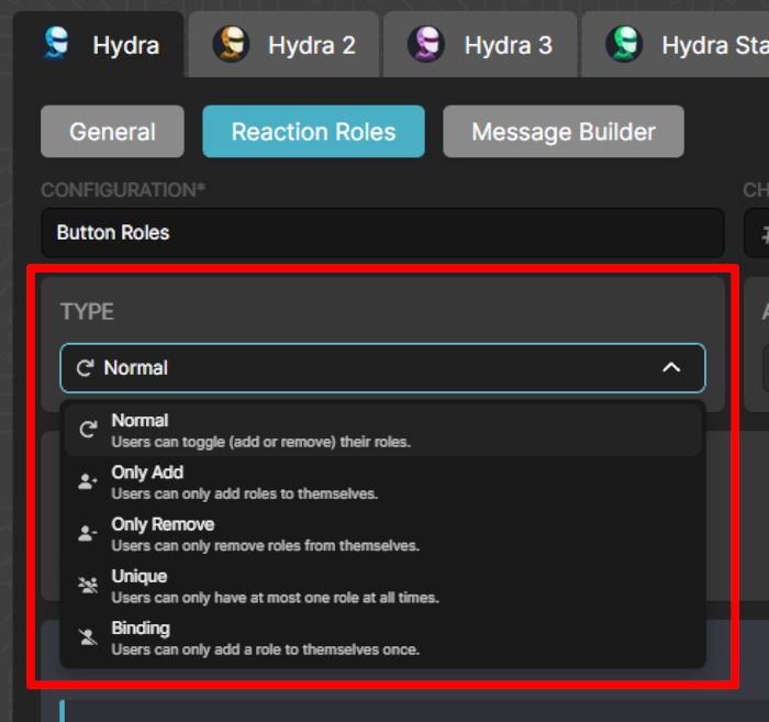 Discord How To Add Hydra Bot Reaction Role Type