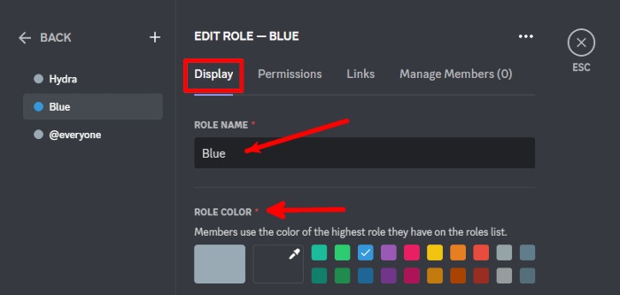 Discord How To Add Hydra Bot Role Name And Color
