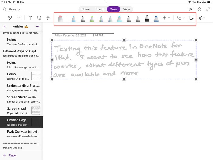 Draw Tab Onenote For Ipad
