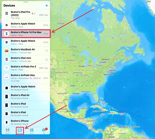 Find My Device Tab Iphone