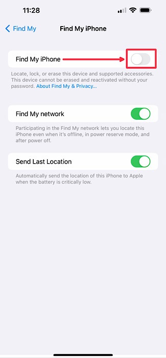 Find My Iphone Switch Off