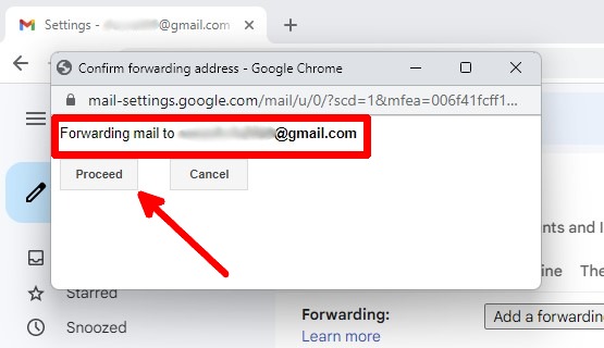 Gmail Web Settings Forwarding Pop Up