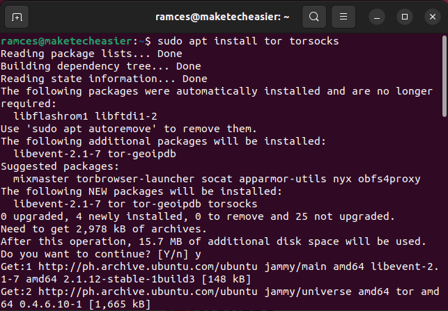 Monero Node Tor Linux 08 Installing Tor