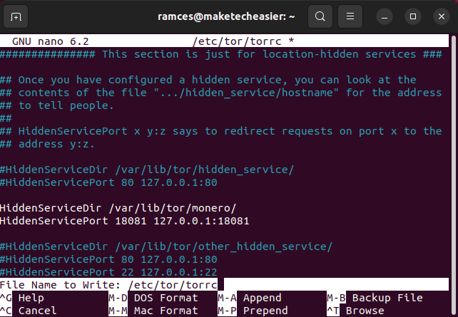 Monero Node Tor Linux 10 Inserting Monero Node Details