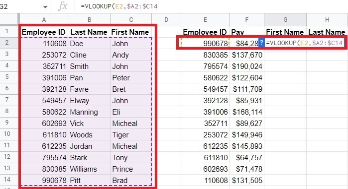 Most Useful Google Sheets Formulas Vlookup Range2
