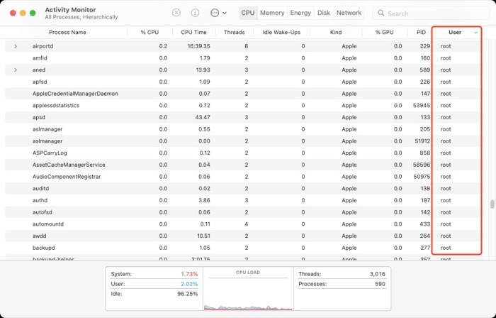 No Icon Next To System Processes