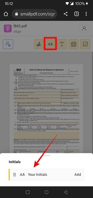 Sign Pdf Android Small Pdf Initials