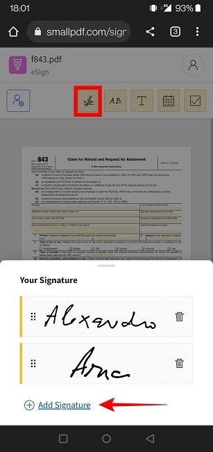 Sign Pdf Android Small Pdf Multiple Signatures