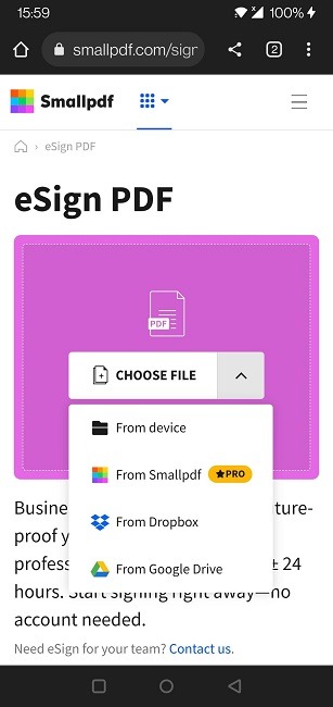 Sign Pdf Android Small Pdf Upload File