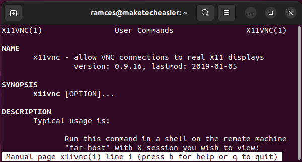 Ssh X Forwarding Remote App 06 X11vnc Man Page