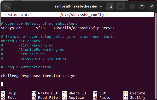 Two Factor Ssh Guide 04 Edit Sshd Config