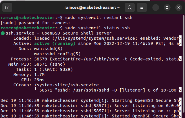 Two Factor Ssh Guide 05 Restart Ssh Daemon