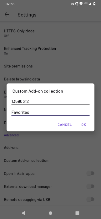 Type In The Collection Owner And Name Firefox Beta