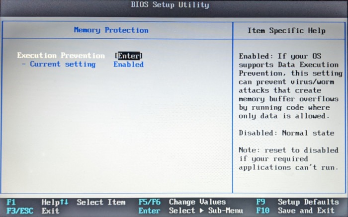 Uefi Vs Bios Comparison 04 Data Execution Prevention