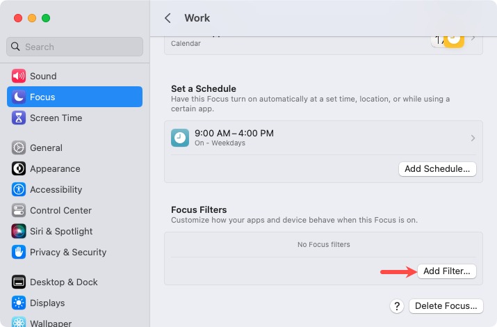 Add Filter for a Focus on Mac