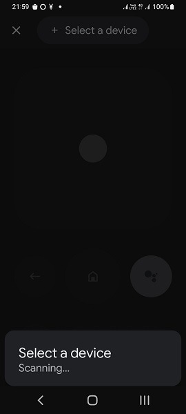 Android Phone Tv Remote Control Googletv Select A Device Scanning