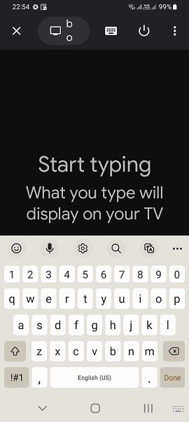 Android Phone Tv Remote Control Googletv Start Typing On Phone