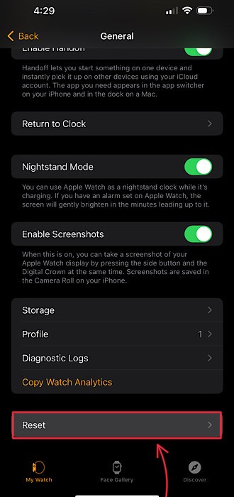Apple Watch Reset