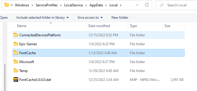 .DAT file view in File Explorer.