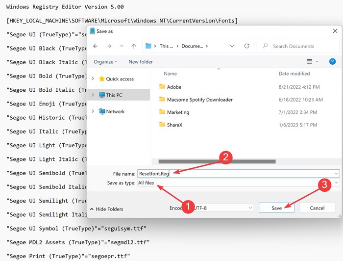 Creating new registry file with Notepad.