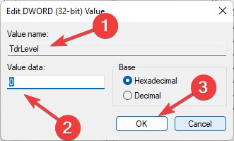 Modifying Value data in Registry Editor.