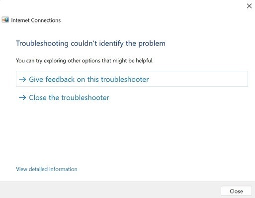 Ethernet Connection Not Working Results