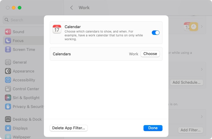 Edit or delete a Focus filter