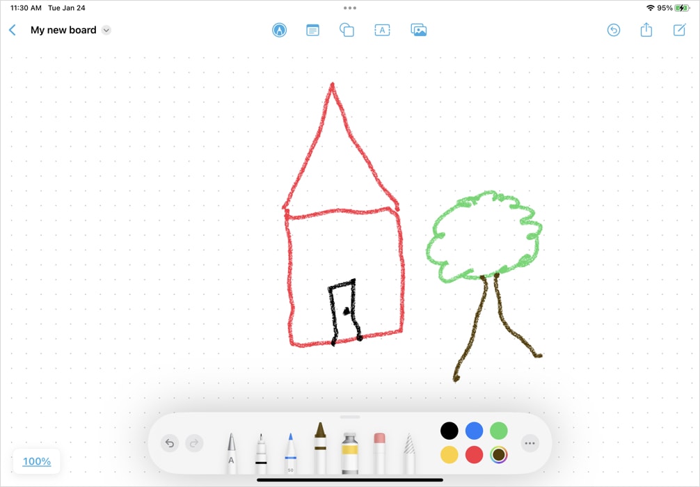 Drawing added with Markup on iPad