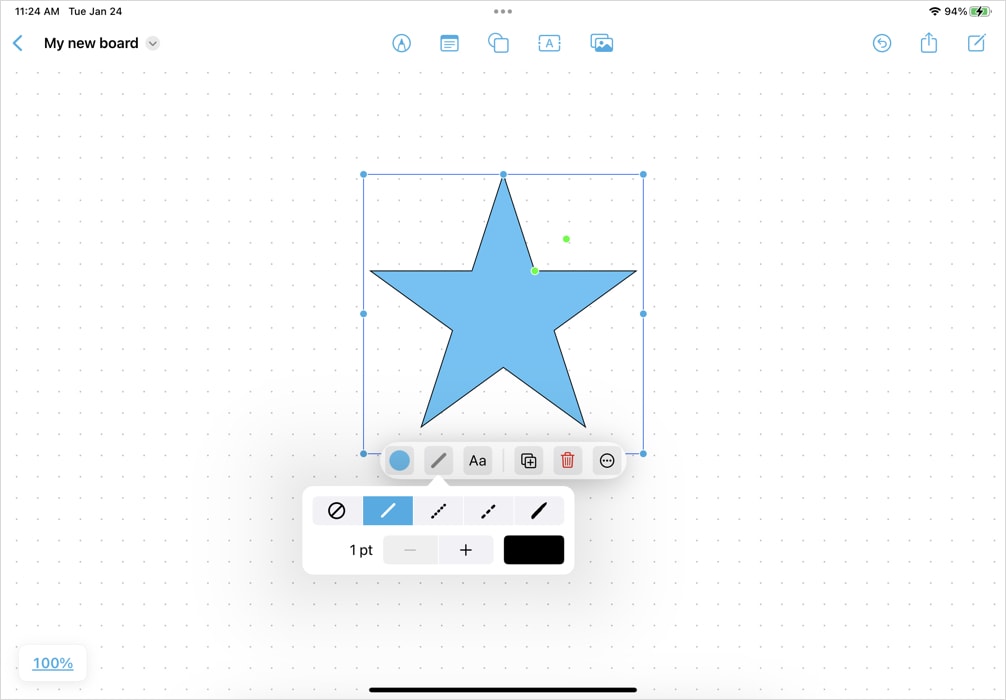 Shape format options