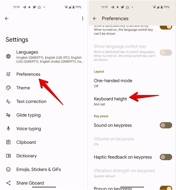 Gboard Settings Preferences