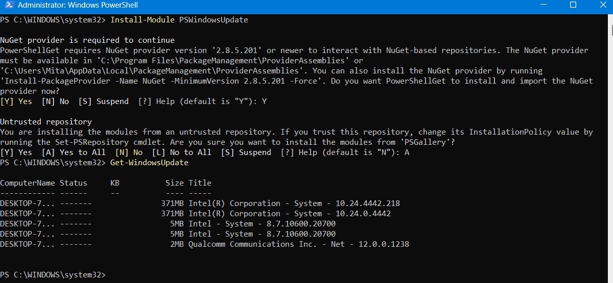 Latest Windows Update Problems and How to Fix Them 52 Recover Windowsupdate command In PowerShell