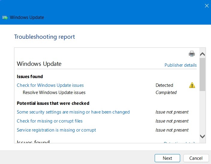 Latest Windows Update Problems and How to Fix Them 45 Fixing record for Dwelling windows Modernize troubleshooter.