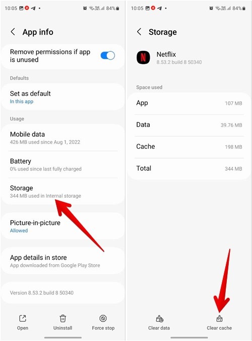 Netflix Android Clear Cache App