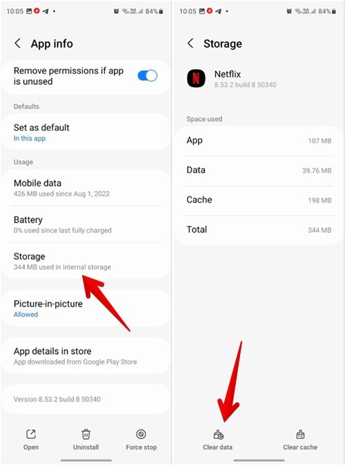 Netflix Android Clear Data